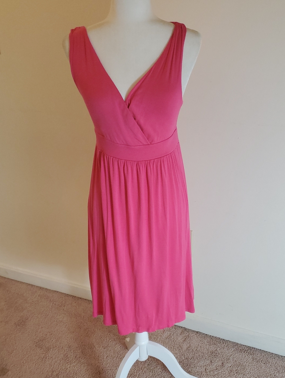 Old Navy Hot Pink Sleeveless Wrap-Style Midi Dress